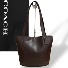 COACH 4181 Lexington Bucket Tote Bag Leather Mahogany Vintage Logo From Japan
