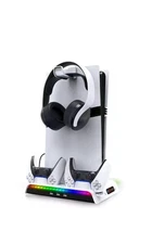 For PS5 PRO /PS5 Slim Digital/Disc Console Charging Stand with Cooling Fan