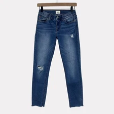 Hudson Krista Super Skinny Distressed Jeans Womens 26 Medium Wash DIY Raw Hem