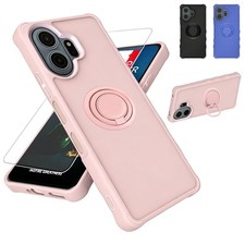 For TCL NxtPaper 70 Pro 5G Case Pink Ring Stand Screen Protector Phone Cover