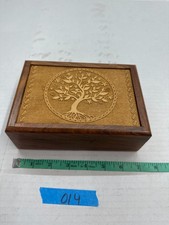 Vintage Tree of Life Engraved Wooden Jewelry Box