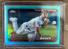 2024 Topps Chrome Logofractor Edition - Shane Bieber #149 Aqua Refractor /199