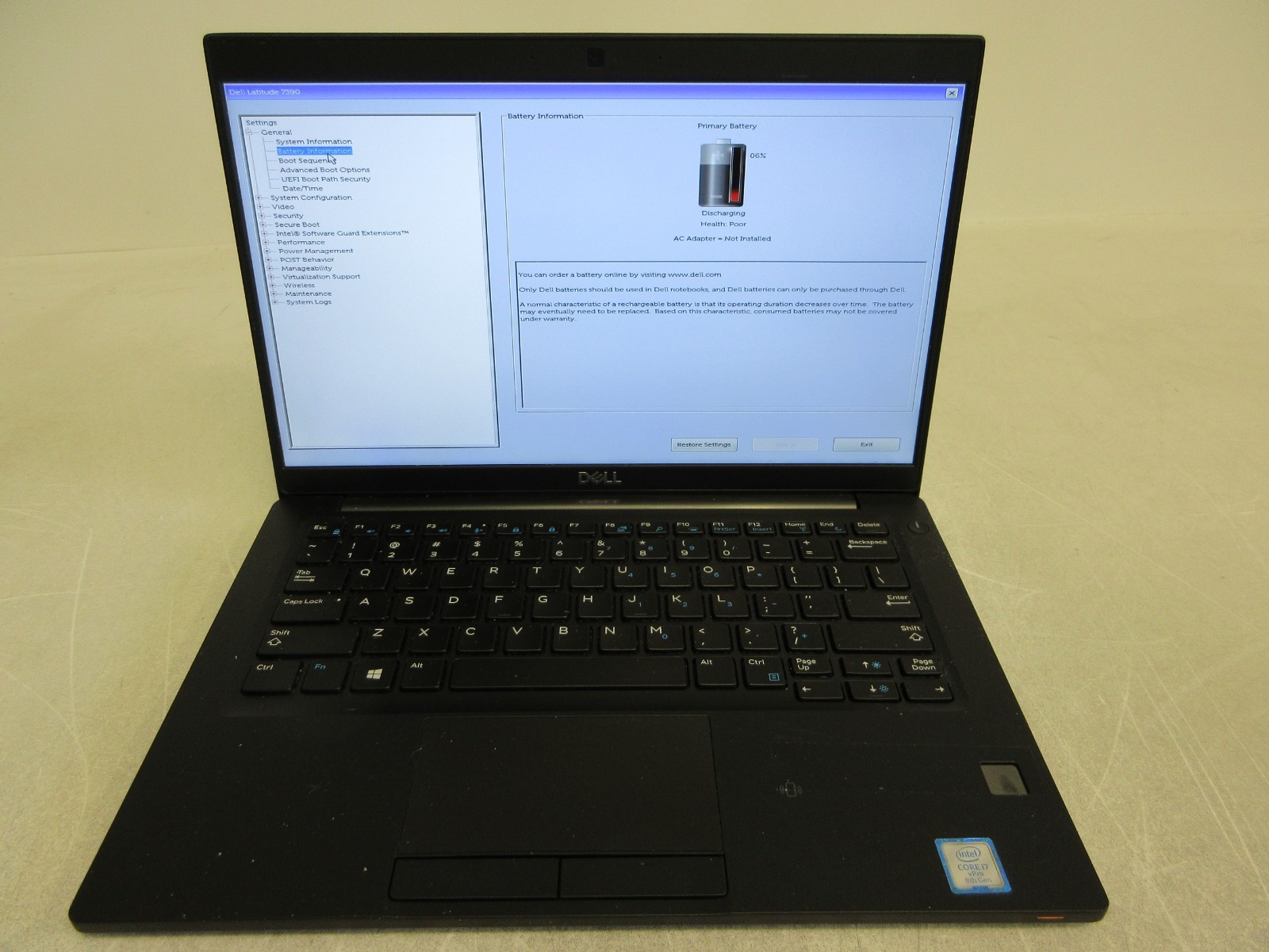 Dell Latitude 7390 Core i7-8650U 1.90GHz 16GB RAM 512GB HD No Power Adapter
