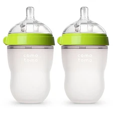 Comotomo Baby Bottle Set, Green - 8oz (2 Pack) Open Box