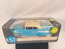 Chevy 57 Collectible Corded Telephone Green Cream Push Button Redial Buzz Ringer