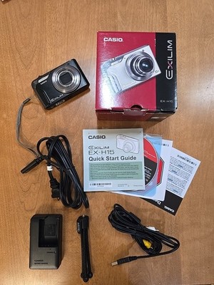 Casio Exilim EX-H15 Digital Camera 14.1MP 5x Zoom Black 26mm Wide-angle Lens