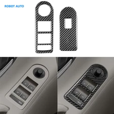 Front Door Window Lift Switch Panel Frame For Buick LaCrosse 10-13 Carbon Fiber