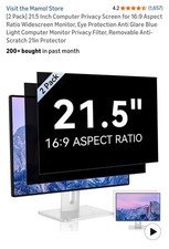 21.5 Inch Computer Privacy Screen for 16:9 Aspect Ratio Widescreen 2Pack 