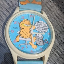 VINTAGE GARFIELD OVERSIZED WATCH WALL CLOCK ZEON WORKING  1 METER 