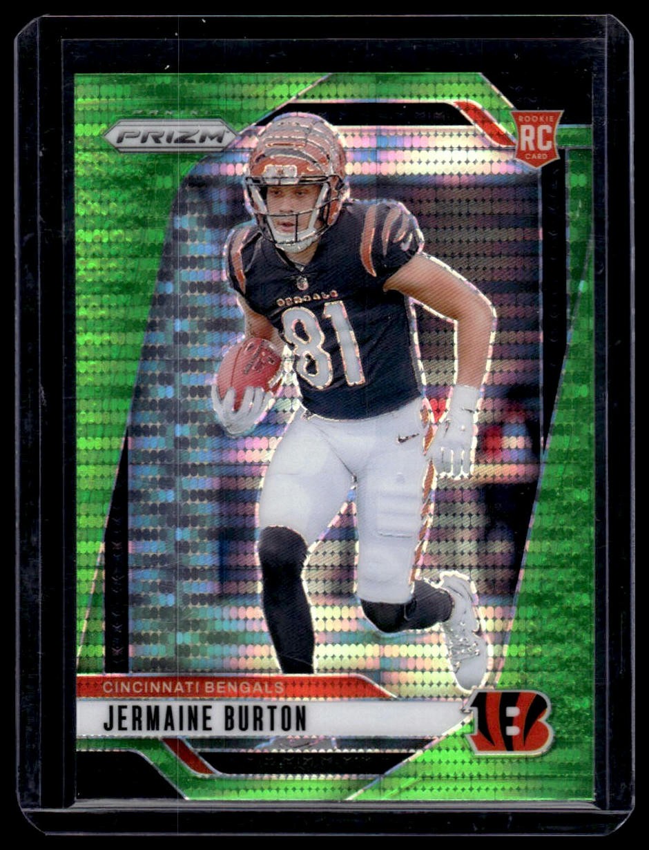 2024 Panini Prizm #350 Jermaine Burton Neon Green Pulsar