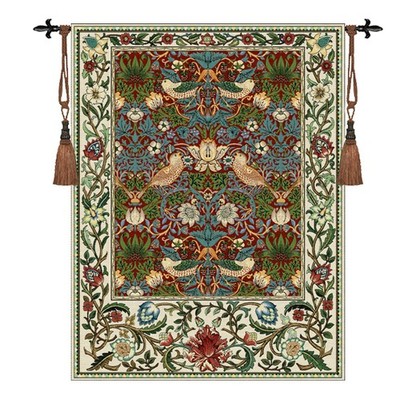63x27''William Morris Strawberry Thief  Fine Art Tapestry Wall Hanging 100%cotton