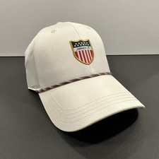 Johnnie-O Team USA Shield Golf Hat SnapBack Red/White/Blue Rope One Size White