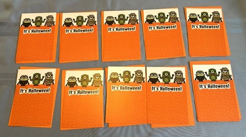 10 Identical New Hallmark Expressions Minions Halloween Greeting Cards Envelopes