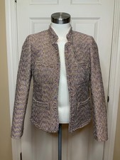 J.Crew Shimmering Gold Purple Tweed Jacket, Size 0