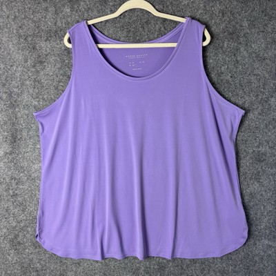 Susan Graver Tank Top Women's 3X Lilac Purple Liquid Knit Modern Essentials