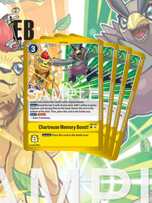 Digimon! 4x Chartreuse Memory Boost! LM-047 - Billion Bullet - NM/Mint - Playset