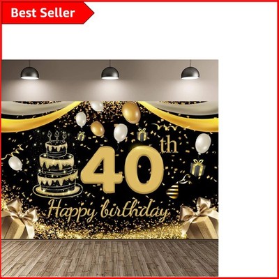 40. Geburtstag Feier Hintergrund: robustes, buntes 180 x 110 cm Stoffbanner