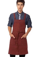 Unisex Uptown Cross-Back Bib Apron One Size Red Navy
