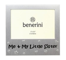 ' Me and My Little Sister ' - Photo Picture Frame Gift - 5X 3.5 - Aluminium S...
