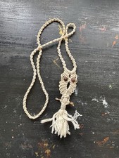 vintage macrame owl necklace