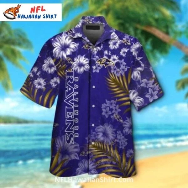 Baltimore Football Classic Floral Button-Up Aloha Hawaiian Shirt, Gift for Fan
