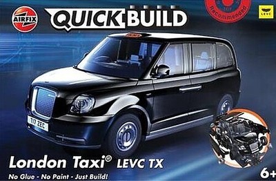 Airfix Quick Build London Taxi LEVC TX (Snap) - Snap Tite Plastic Model Vehicle