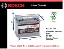 AGM Car Battery fits VOLVO C30 V50 S40 V40 240 V70 850 940 Stop Start