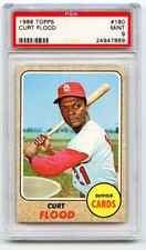 1968 Topps Baseball Curt Flood #180 St. Louis Cardinals PSA 9 MINT