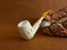 Meerschaum Pipe Billard Shape Custom Design Silver Spigot Stem with Fitted Case
