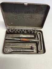 Vintage Snap-on Midget Socket Wrench Set Embossed Metal Case As Is Found Vintage Snap-on Midget Socket Wrench Set Embossed Metal Case As Is Found