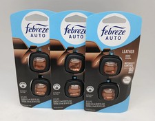 Febreze Car Vent Clips 3-Pack Leather Scent  6 Air Freshener Refills