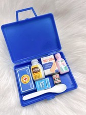 Vintage 70s Children's Pretend First Aid Mini Kit Miniature Items Doctor Kit