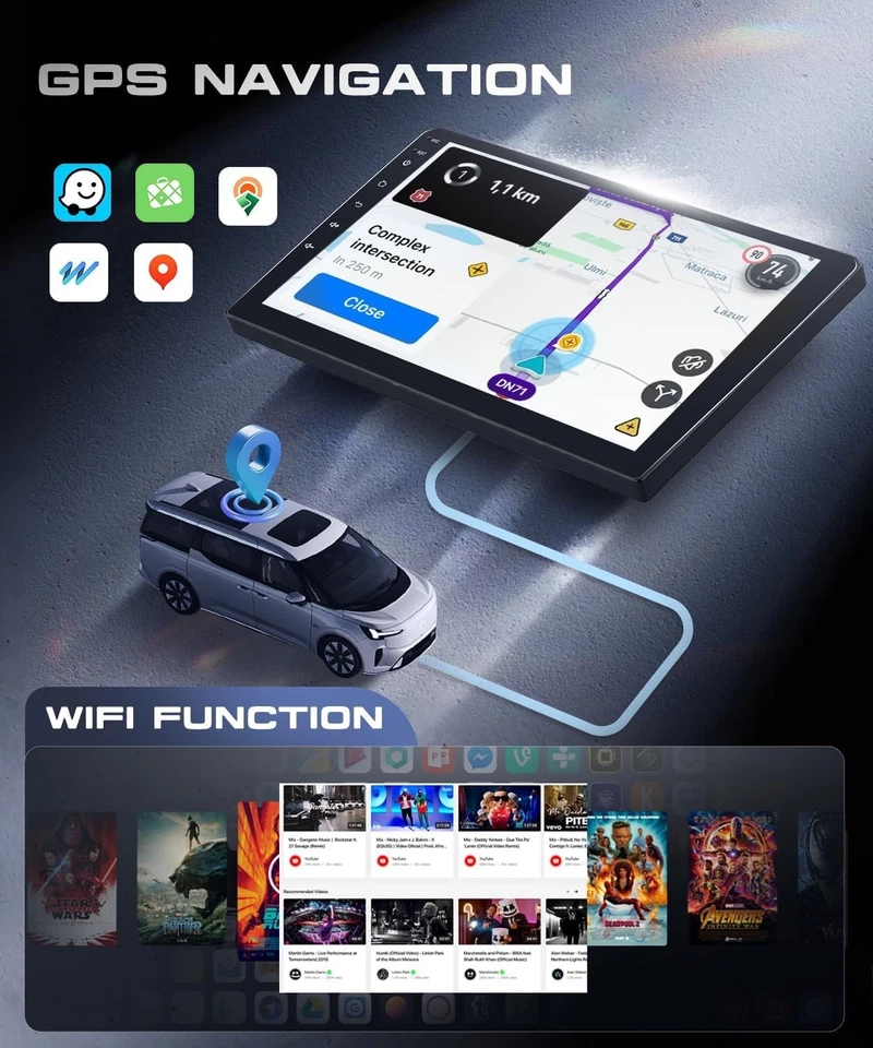 4G+64G Autoradio Android 13 per Suzuki SX4 2006-2013 Fiat Sedici 2005-2014, 9" H - Immagine 3 di 4