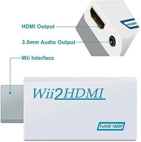 Portable Wii to HDMI Wii2HDMI Full HD Converter Audio Output Adapter TV Black