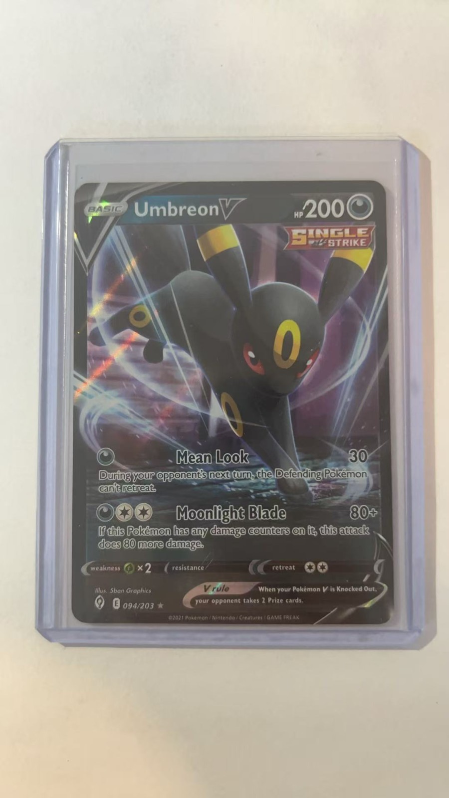 Pokemon Evolving Skies Umbreon V 94/203 NM