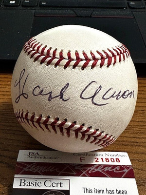 HANK AARON 6 SIGNED AUTOGRAPHED OL BASEBALL! Braves! HOF! JSA! | eBay