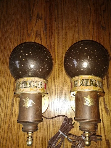 MICHELOB BEER SIGN LIGHT VINTAGE NON MOTION WALL SCONCE LOT 1