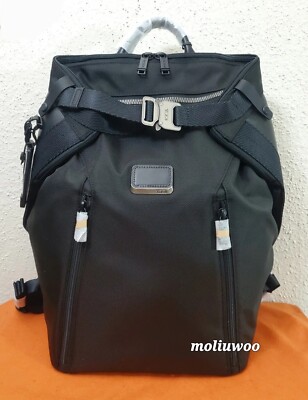 New $450 Tumi Alpha Bravo Grant Black Ballistic Nylon Men's