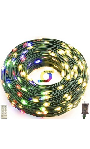 1000 LED Weihnachts Lichterkette Innen Außen Wasserdicht 9 Modi Bunt