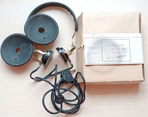 Vintage telephone accessories TA-56M 100 Ohm headphone USSR Soviet NOS - 第 1/10 張圖片