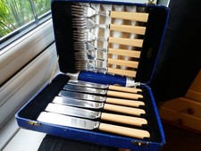 Vintage cutlery fish knives and forks boxed