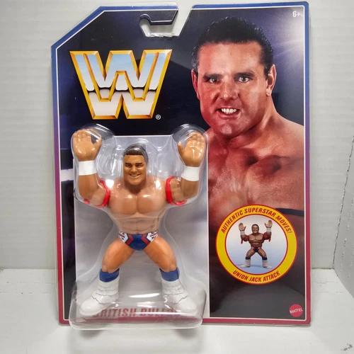 NEW BRITISH BULLDOG Davey Boy Smith Mattel Hasbro WWF WWE Retros Figure bull dog