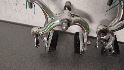 CAMPAGNOLO SUPER RECORD - Road Brake Calipers 70s-80s + 4 Pads - Pinze Freno - Foto 13 di 16