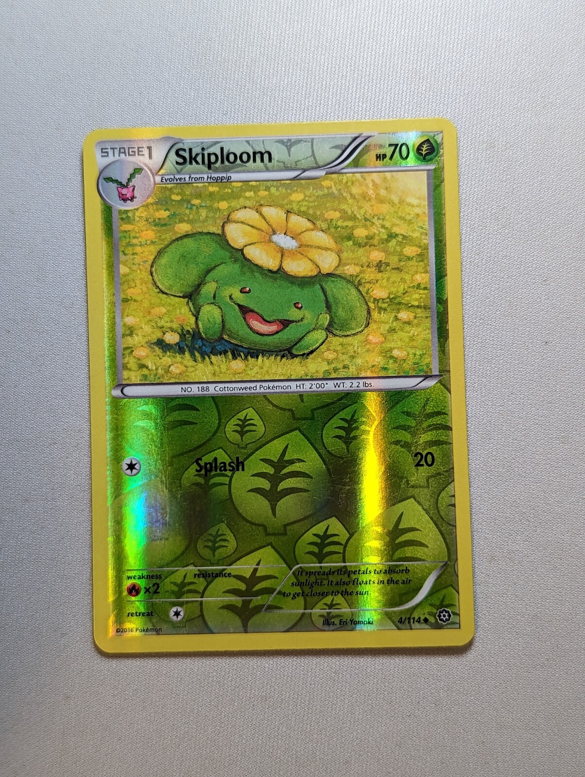 Pokemon TCG Cards Skiploom 4/114 Steam Siege Reverse Holo VLP/LP