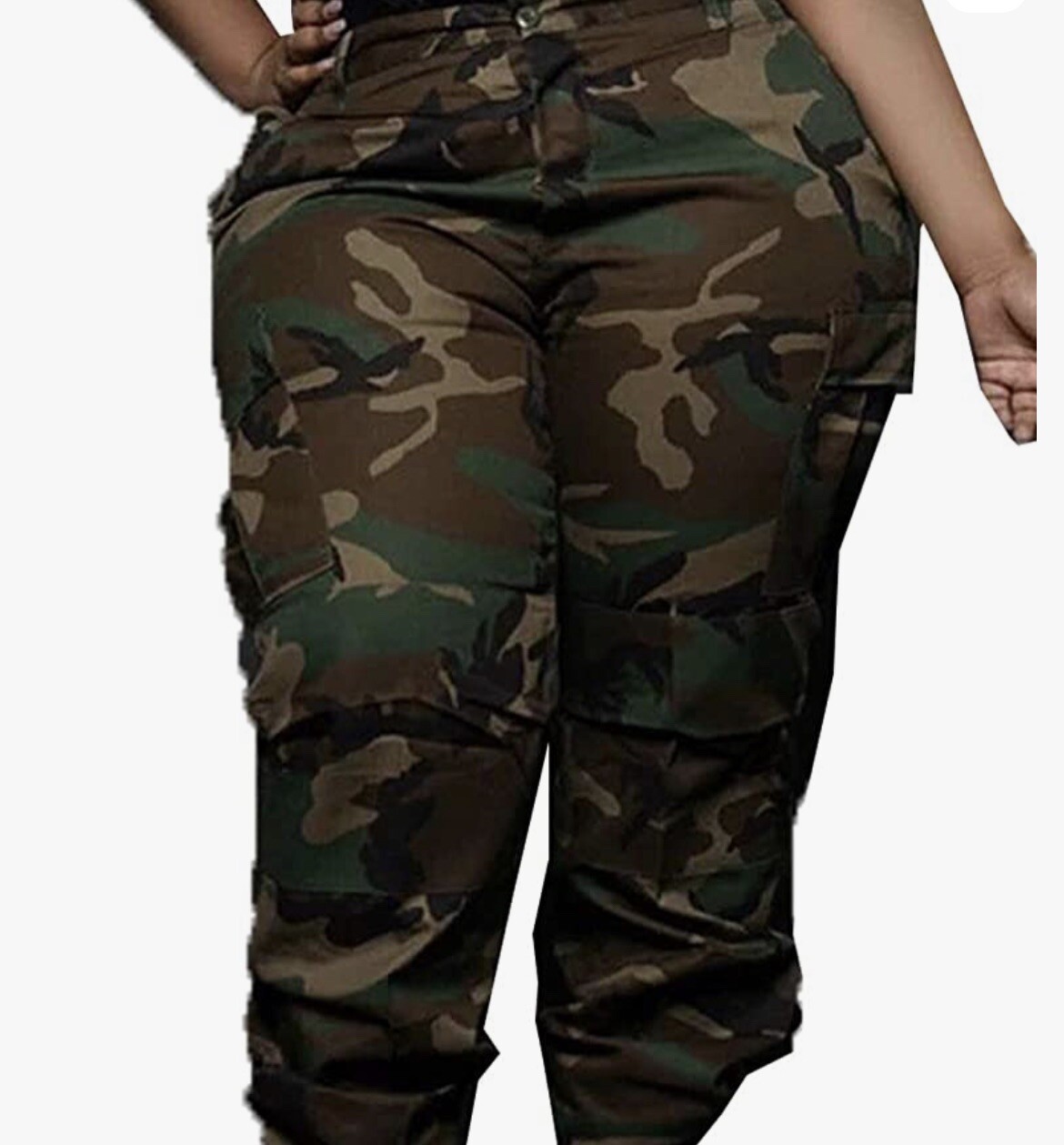 Forever 21 Cargo Pants Camo Womens XL Joggers Military Green
