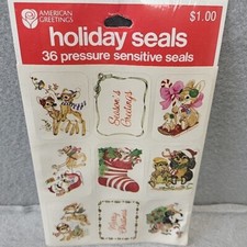 Vintage American Greetings Christmas Woodland Creatures Stickers READ DESCRIPTI