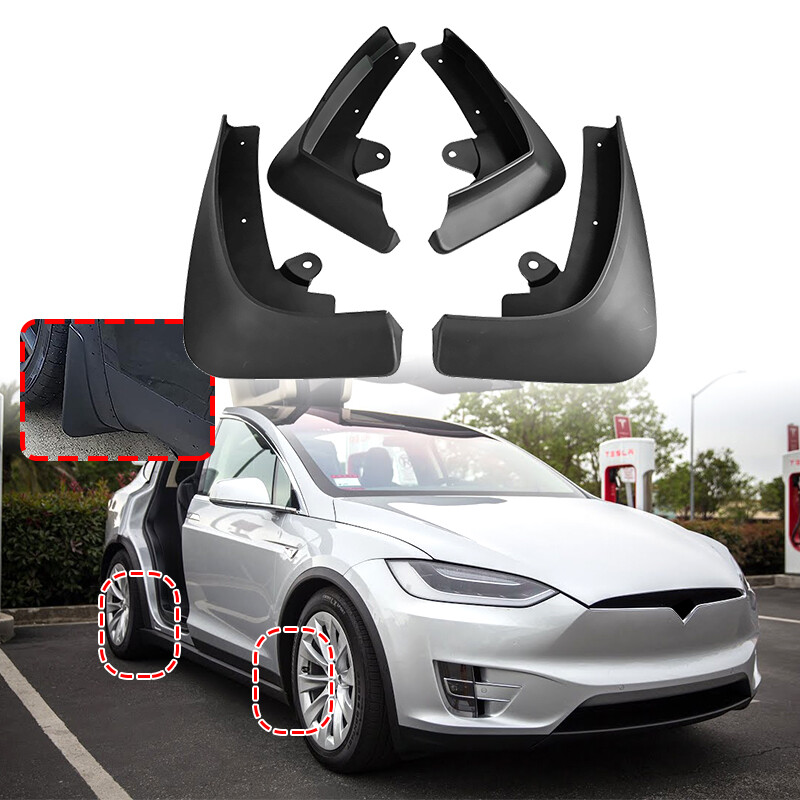 Mud Flaps Splash Guards Fender Accessories 4Pcs/set For Tesla Model X 2016-2023-image