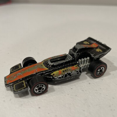 Vintage 1976 Hot Wheels Car Redline FORMULA PACK Black Indy Race F1 P.A.C.K.