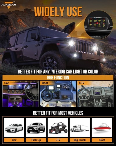 AUXBEAM RB80 RGB 8 Gang Switch Panel Circuit Control System For Dodge Durango - Picture 8 of 12
