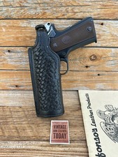 Vintage Alfonsos Black Basket Lined Holster For 4.25" Colt 45 1911 Commander LF